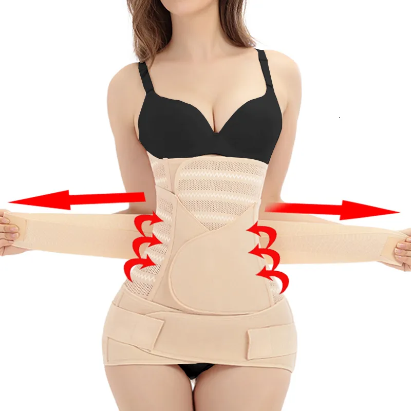 Waist Tummy Shaper Corset 3 in 1 Postpartum Belly Band Pregnant Women Tummy Belly Pelvis Belt Wrap Waist Trainer Recovery Bandage Strap Body Shaper 230516