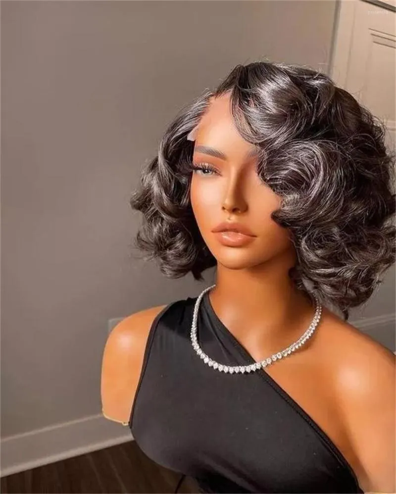 Pixie Cut 13x4 Transparent Lace Front Wig Short Bob Colored Wigs For Women Human Hair Brazilian Remy Parkon