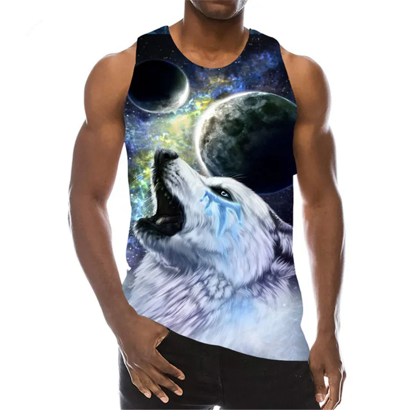 Nieuwe 3D-printen Wolf Tank Top Fashion Men Women Tracksuits Crewneck Vest Plus Size S-6XL Harajuku 009