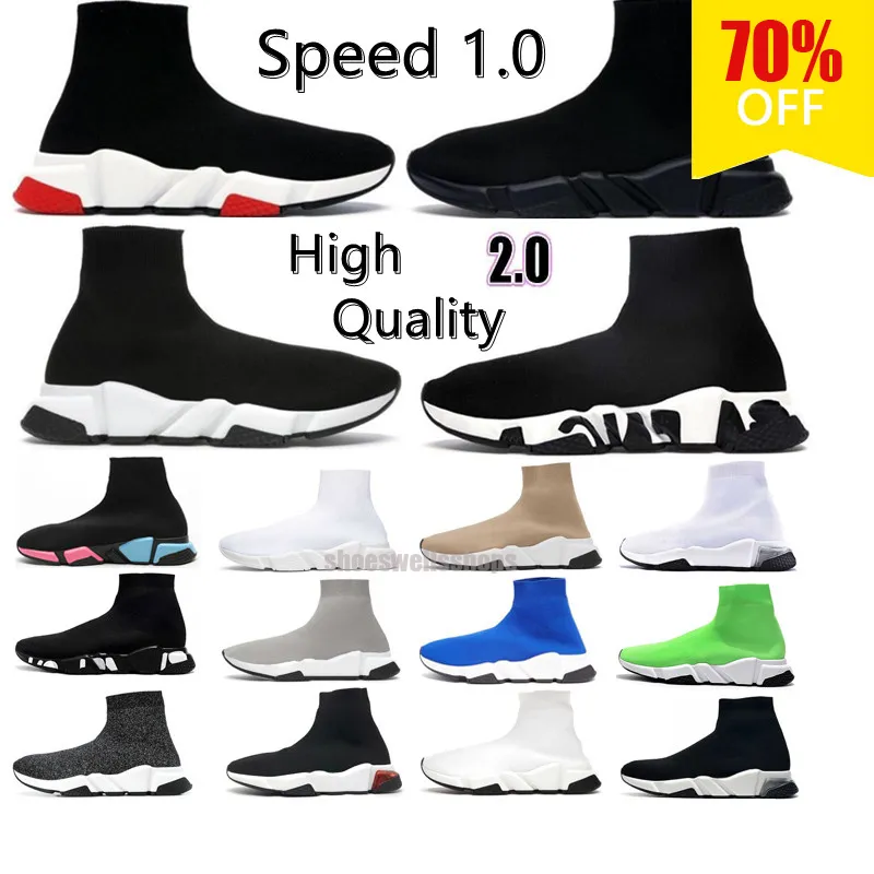 Sok schoenen ontwerper mannen dames speed trainer balencaigas sokken schoenen boot snelheden schoen lopers sneakers Dames 1.0 2.0 Walking triple Zwart Wit Rood Balencaigas schoenen