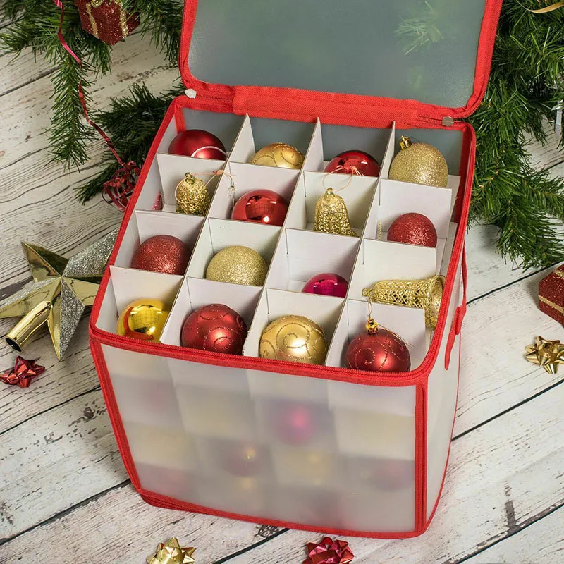 Caixas de armazenamento Bins Baincas Caixa de armazenamento Bolas de Natal Organizador de armazenamento Xmas Decorações de árvores Organizador Bauble Storage Divisher Toys Box 230517