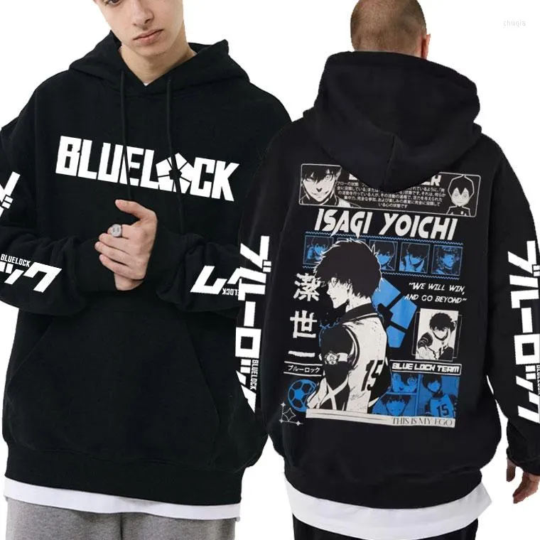 Erkek Hoodies Anime Anime Mavi Kilit Tees Isagi Yoichi Grafik Hoodie Erkekler Manga Gevşek Harajuku Street Giyim Erkekler Kadın Günlük Büyük Boy