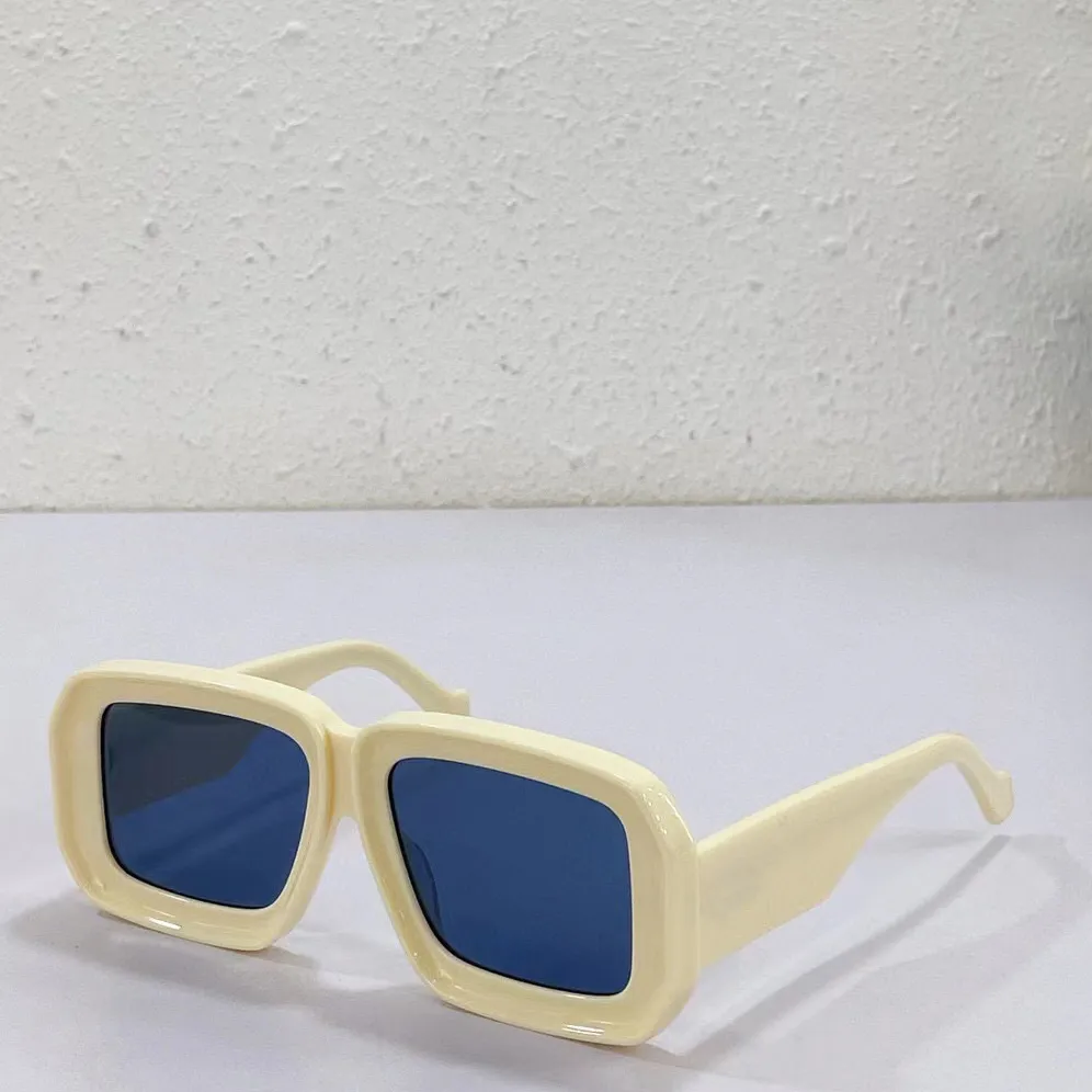 Mask överdimensionerade solglasögon beige/blå lins kvinnor män sommar mode glas gafas de sol designers solglasögon nyanser occhiali da sole uv400 glasögon