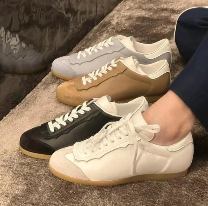 Tasarımcı Alman Eğitim Ayakkabıları Erkek Kadın Sneaker Trainer Süet Deri Eğitmeni Kauçuk Sole Sneaker Trainer Açık Mekan Koşu Ayakkabı Boyutu 35-45