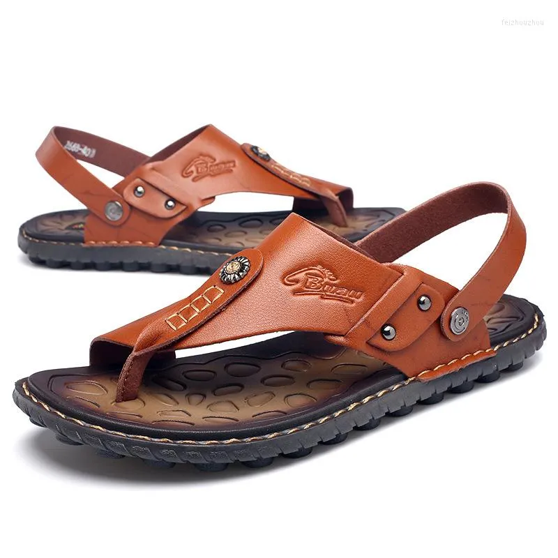 Sandaler Clip Toe Flip Flops Mens Male Shoes Fashion Flat Non-Slip Slide Slippers Casual Beach Holiday Sport Zapatillas 2023