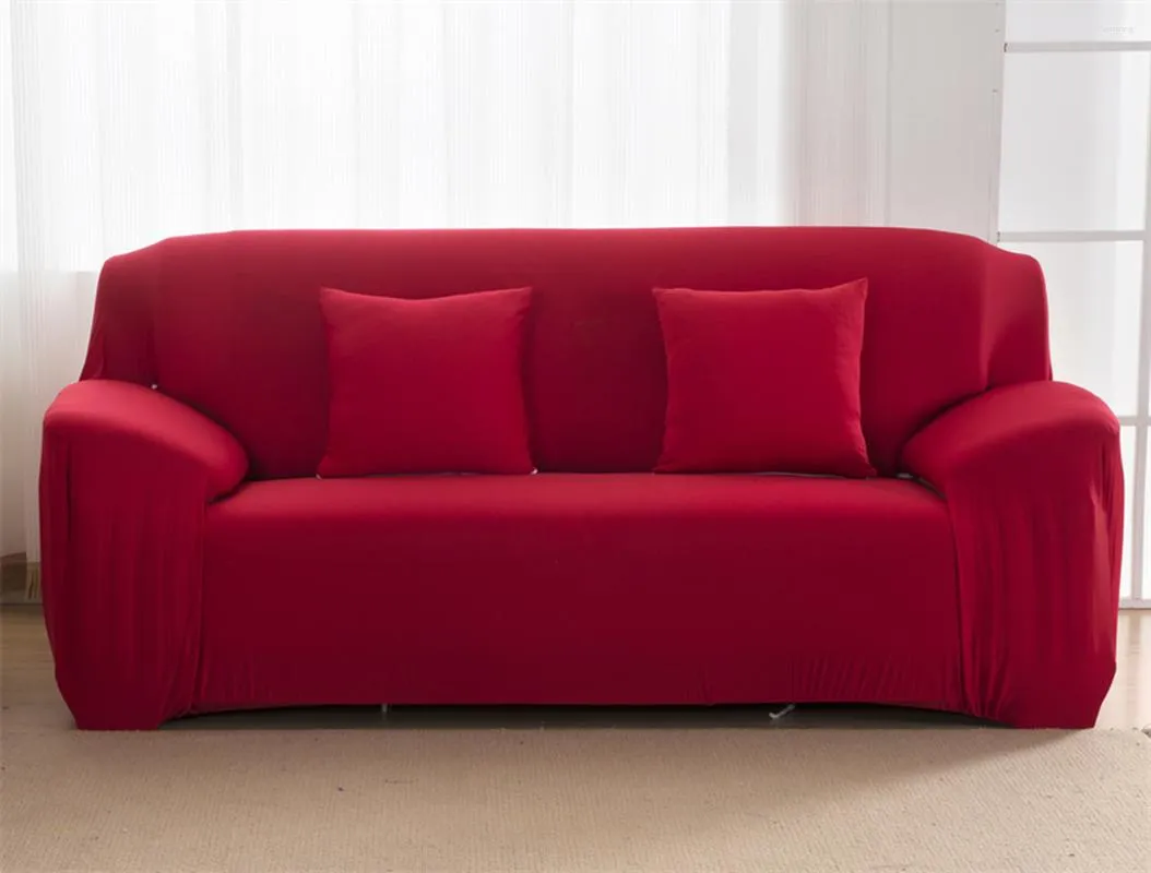Housses de chaise housse de canapé extensible élastique de couleur unie pour housse de salon 1/2/3/4 places ensemble gris Cojines