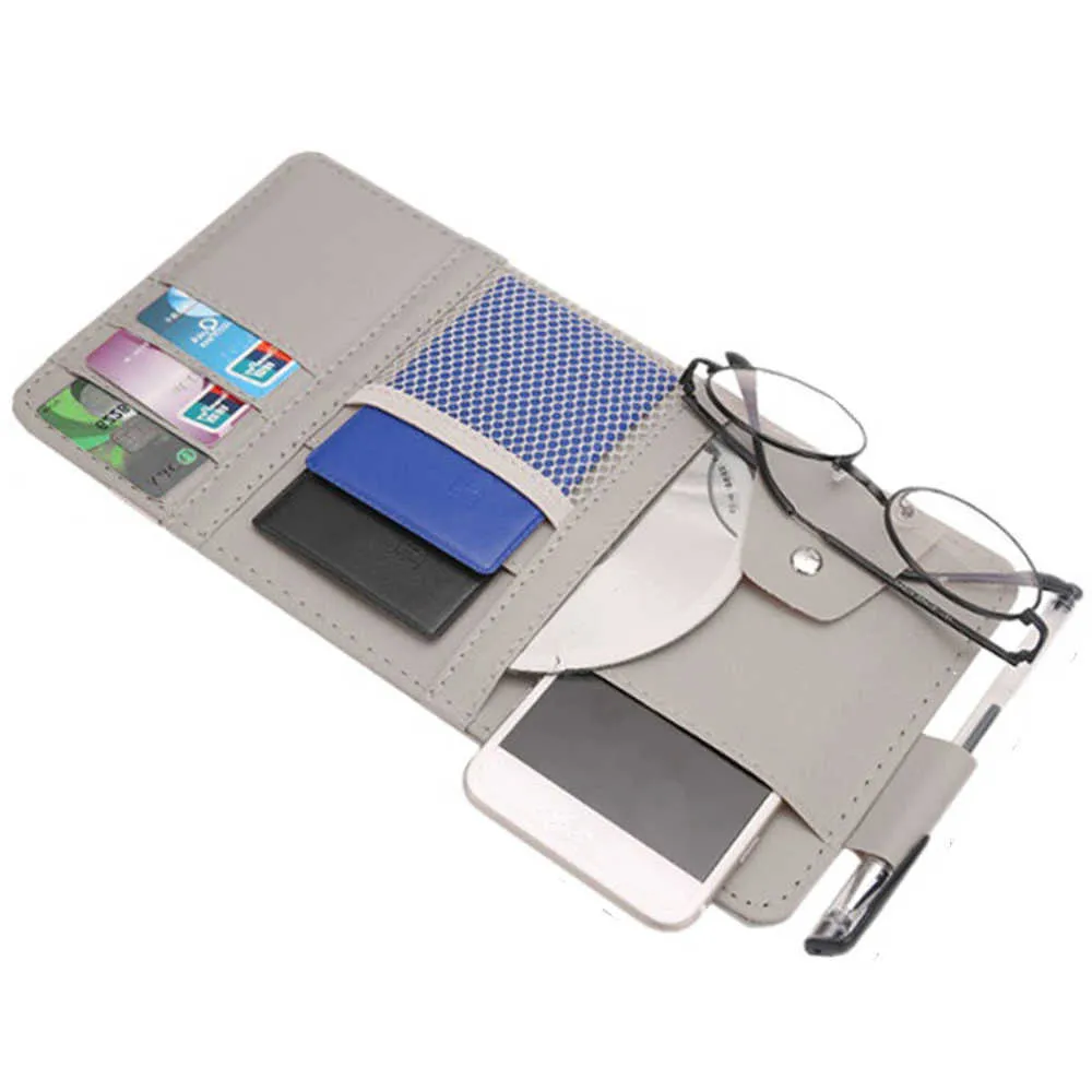 Porta Occhiali Da Sole Per Parasole Auto In Pelle PU – Chiusura Magnetica, Universale, 6 Colori (Nero, Grigio, Beige, Rosso, Rosa, Bianco) - 3