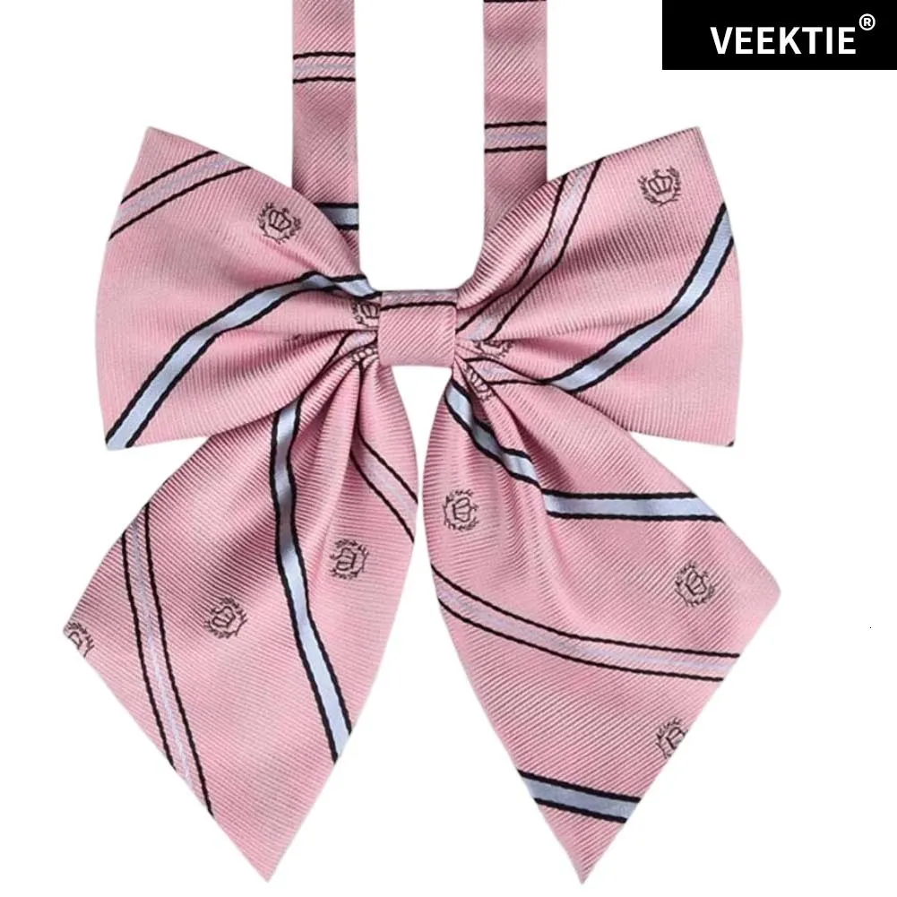 Neck Ties VEEKTIE Dasi Kupu kupu Mode Jepang JK DK Gaya Bergaris Seragam Sekolah untuk Anak Perempuan Korea Cosplay Wanita 230517