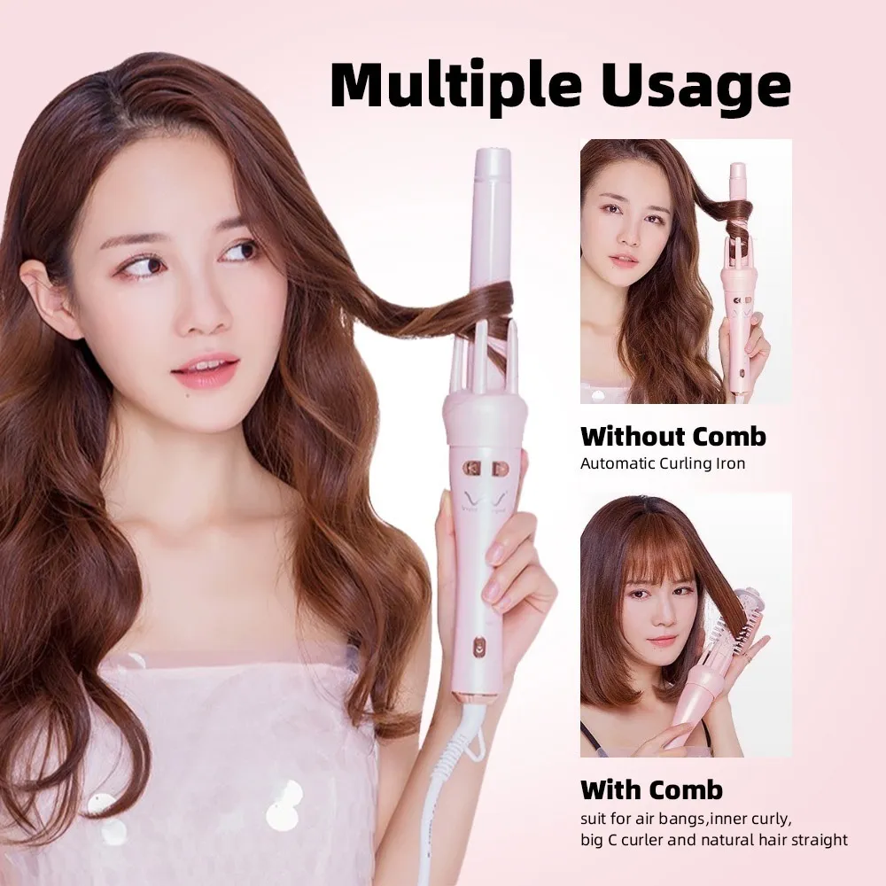 Vivid Vogue Automatic Hair Curler 3 4 Gen Ceramic Iron with Rotation 28mm 32mm Black 230517