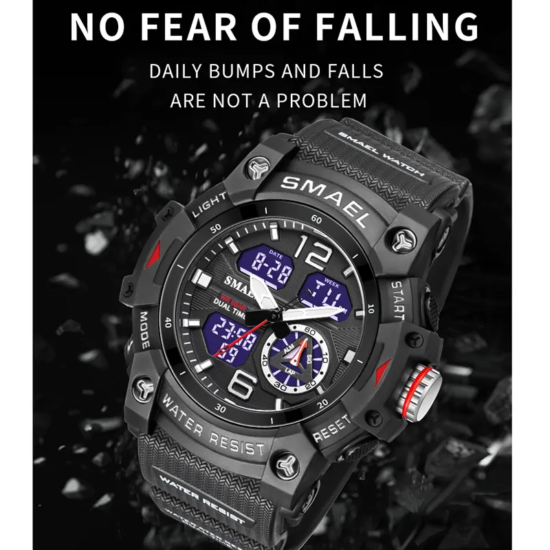 Mens watch with alarm and light clearance