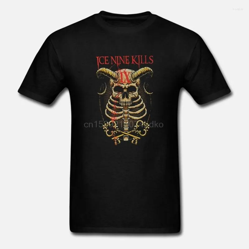 T-shirts pour hommes Chemise pour hommes Ice Nine Kills S Crâne à cornes Cage thoracique IX Image clé T-shirt drôle Nouveauté Tshirt Femme