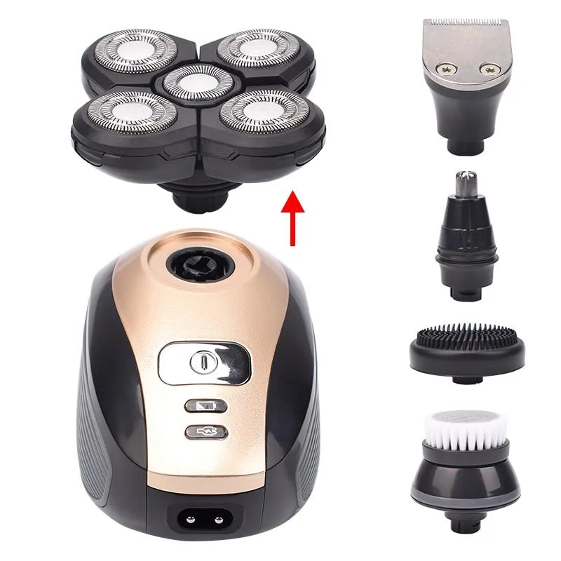 Mens 5 In 1 Electric Shaver Grooming Kit Rechargeable 5 Razor Bald Head