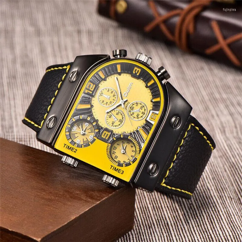 Relógios de pulso Olm Mens relógio 9315 Sport Yellow Dial Watches