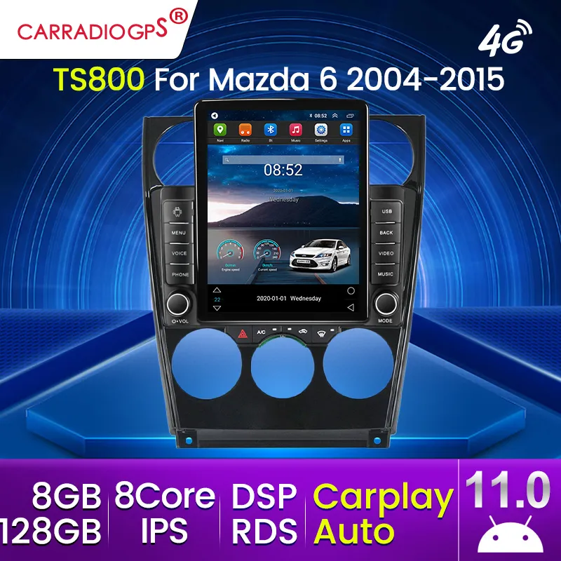 Android11 ​​Car DVD-радио для Mazda 6 2004-2015 GPS Navigation Auto Radio Stereo Receiver Multimedia Player CarPlay 2din no DVD
