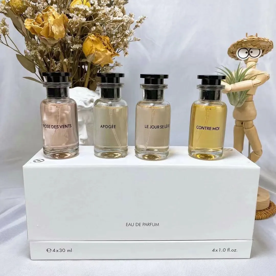 New Perfume Set Rose Des Vents/Le Jour Seleve/Apogee/Contre Moi Perfume Set  30ml * Of Perfume EDP Long Lasting Scent Of Female Cologne Spray Gift Box  From Sunny711, $29.75