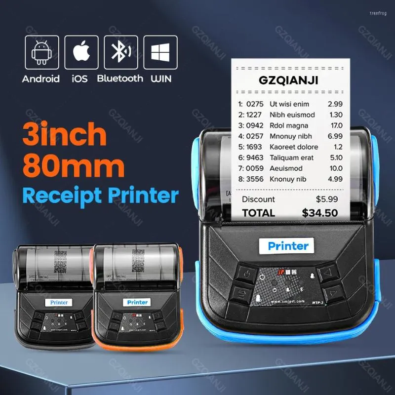 Machine de facture d'imprimante thermique de reçu de position de Bluetooth sans fil de 80mm de pouce pour le papier de Mini Impresora Portatil de magasin d'affaires