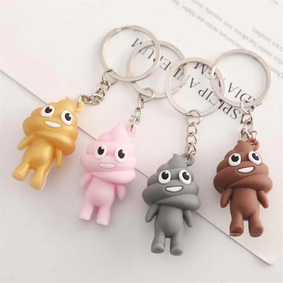 New Cute Spoof Poop Funny Three Dimensional Personality Keychain Pendant Charm Jewelry Key Chain Ring Accessories243M