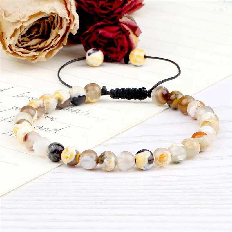 Strand Natural Stone Bracelets Bracelets kobiety/mężczyźni 6 mm kryształowe okrągłe koraliki bransoletki ręcznie robione elastyczne lapis lazuli pulsera polska biżuteria