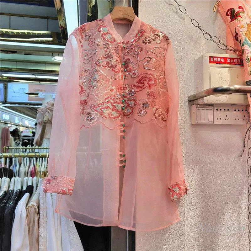Blusas en organza bordada sale