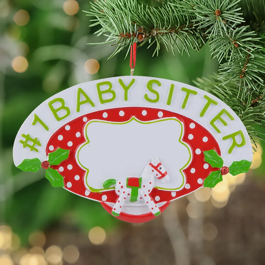 #1 Lärare Baby Sitter Uncle Favorit brorson Nieson Personlig harts Julprydnader som Handcraft Craft Souvenir för gåvor Heminredning