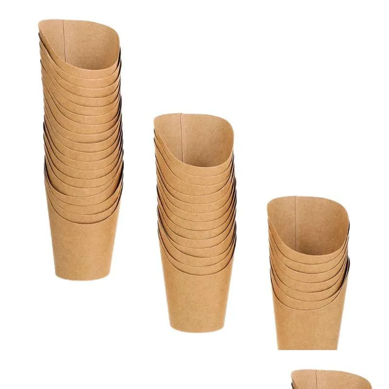 Geschenkwikkeling 100 van Popcorn Paper Cups Holders IJs Opslag French Frites Holder voor thuisrestaurant Shopgift GiftGift Drop Lever DHHLK