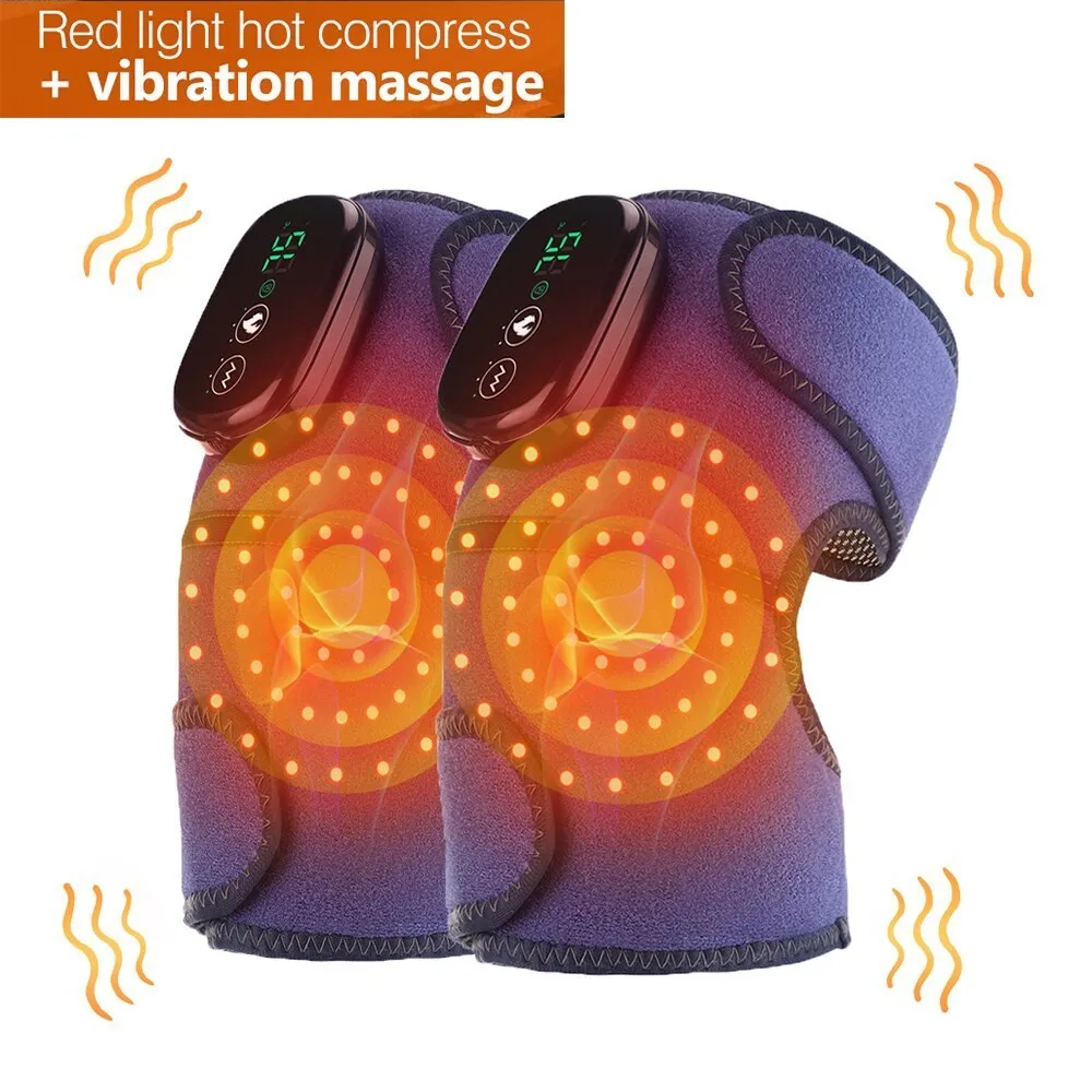 Masseur de jambes électrique lumière rouge genouillère chauffage infrarouge physiothérapie genou articulation vibration massage coude masseur arthrite soulagement de la douleur 230517