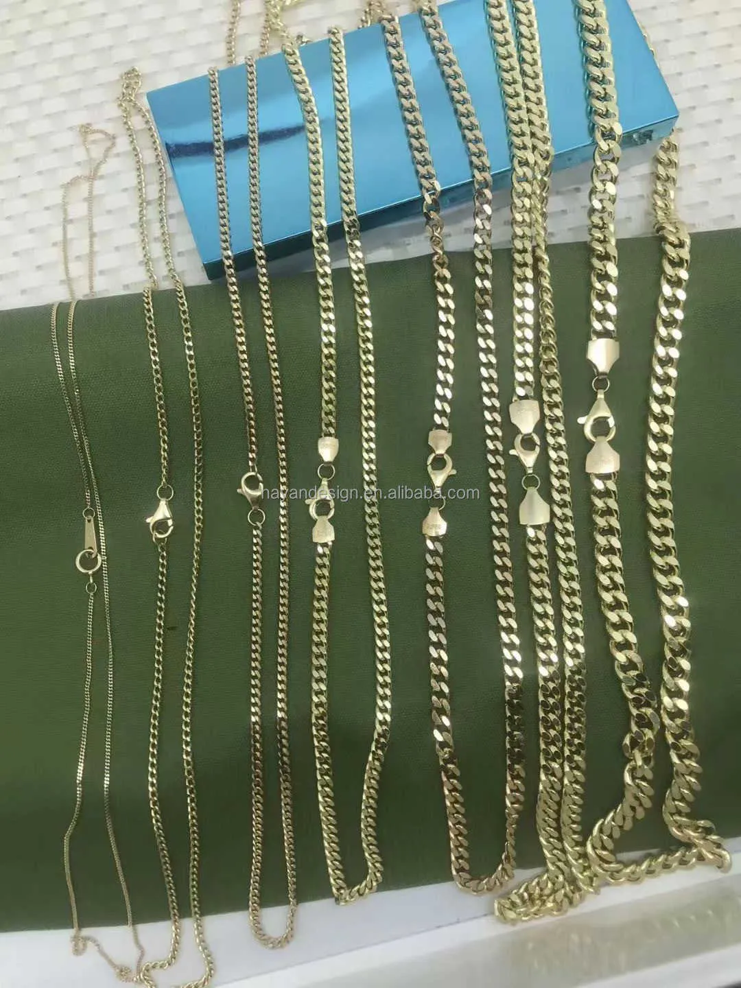 18K Solid Gold Cuban Link Chain 1.7mm 10mm Thick Necklace Custom Length Hip Hop Jewelry Dubai 18k Gold Chain Necklace New Design