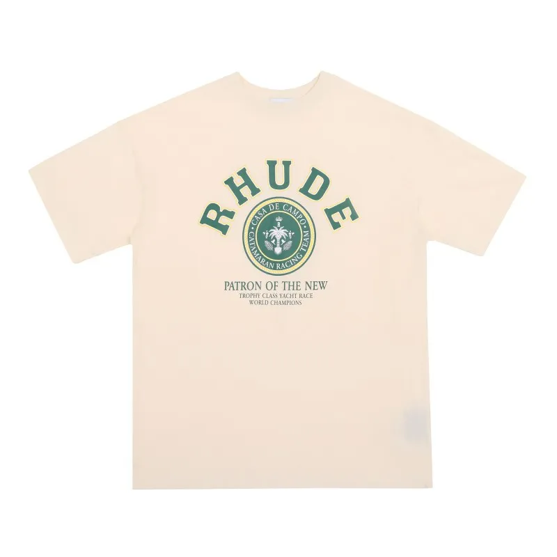 T-shirts pour hommes Rhude Summer Designer Mens Casual Tshirt Top Luxe Monogramme Imprimé Chemise et Femmes À Manches Courtes Mode Skateboard Tendance