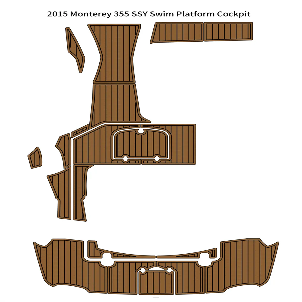 2015 Monterey 355 SSY Swim Platform Cockpit Pad Bateau Mousse EVA Plancher de pont en teck