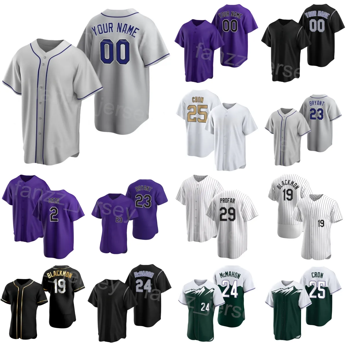 البيسبول 29 Jurickson Profar Jersey 19 Charlie Blackmon 2 Yonathan Daza 23 Kris Bryant 24 Ryan McMahon 25 C.