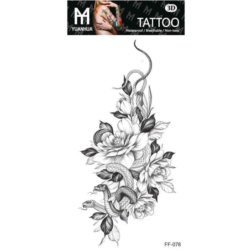 Wholesale CRASPIRE Temporary Tattoos Quote Temporary Tattoo Stickers 30  Sheets Waterproof Arm Neck Makeup Floral Blossom Tattoos Paper Black  Stickers Art 