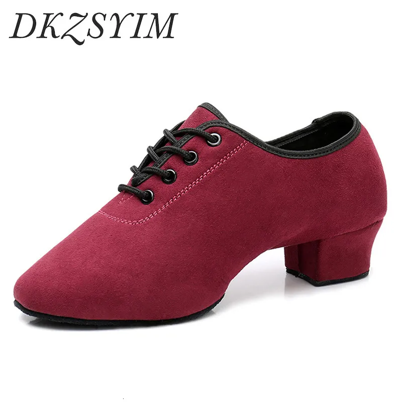 حذاء الرقص Dkzsyim Men الرقص اللاتيني أحذية النساء أحذية القاعة الحديثة Waltz الصداقة ناعمة Oxford Latin Shoes حذاء رقص للنساء 230518