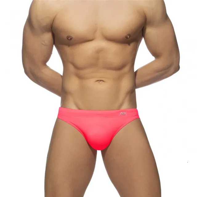 Mens Solid Push Up Neon Swim Bikini Brief Trunks Sexy Beach Surf