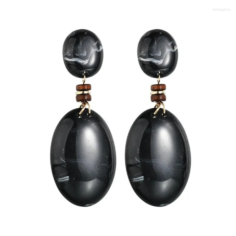 Stud -oorbellen xiaonianshi mode grote vintage kleurrijke ovale geometrie acrylverklaring voor vrouwelijke sieraden geschenkaccessoires