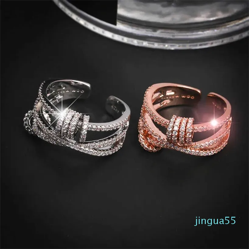 designer ring Novelty jewelry rings for women Ring female sterling silver smart circle ring line cross send girlfriends