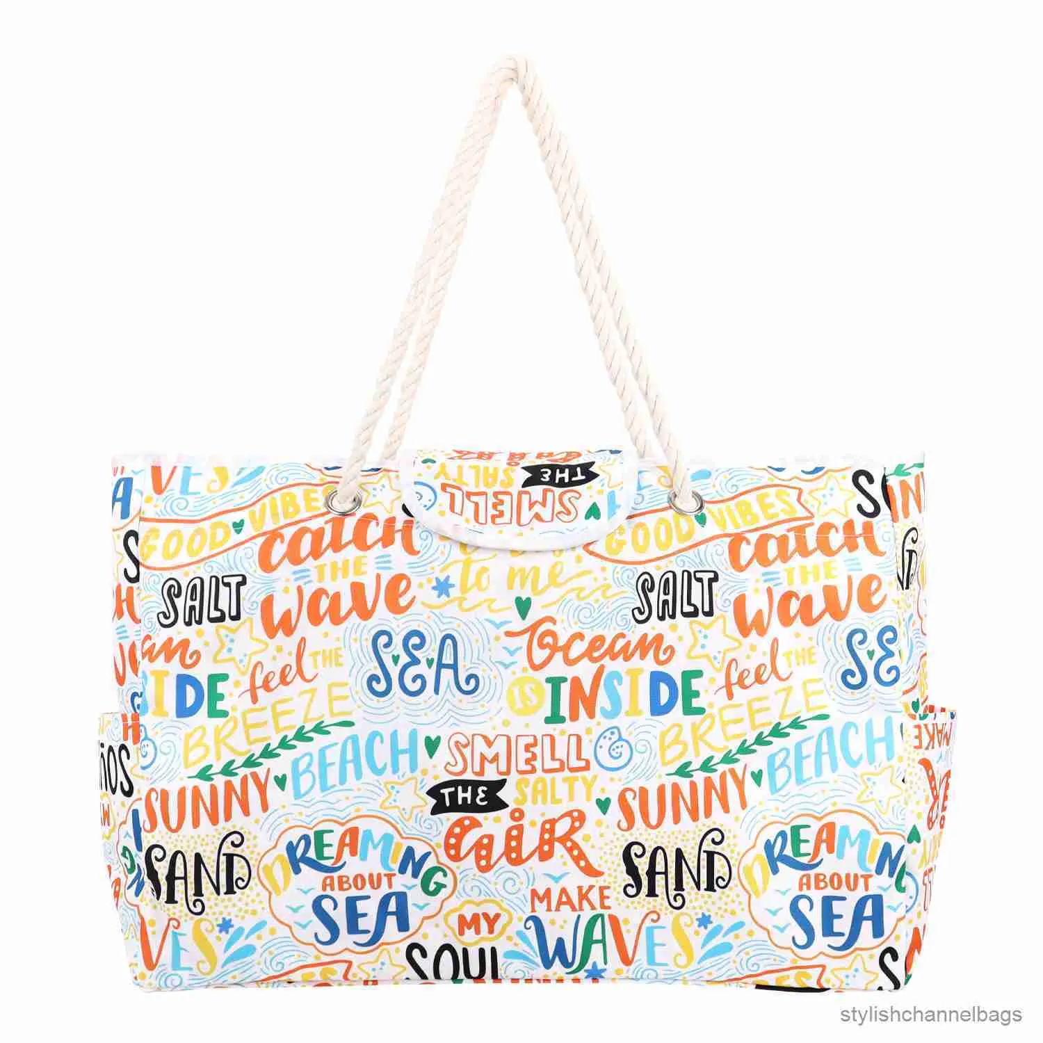 Stuff Sacks Unisex-Strandtasche, Reise-Cartoon-Druck, wasserdichte Oxford-Schultertaschen, Damen-Tragetasche, faltbar, große Pool-Tasche, Wochenendtasche