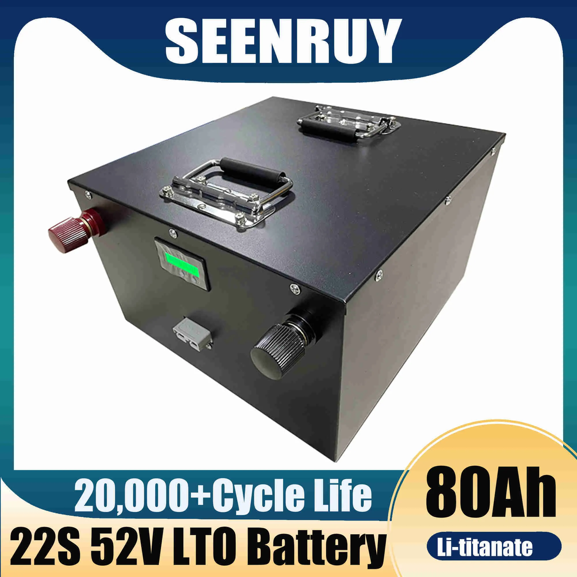 SeenRuy LTO 22S 52V 80AH LITIUM TITANATE BATTERI ANVÄNDNING 2.4V POUCH CELLER FÖR 48V 52V MOTORCYCLE SOLAR SYSTEM TRICYCLE SCOOTER