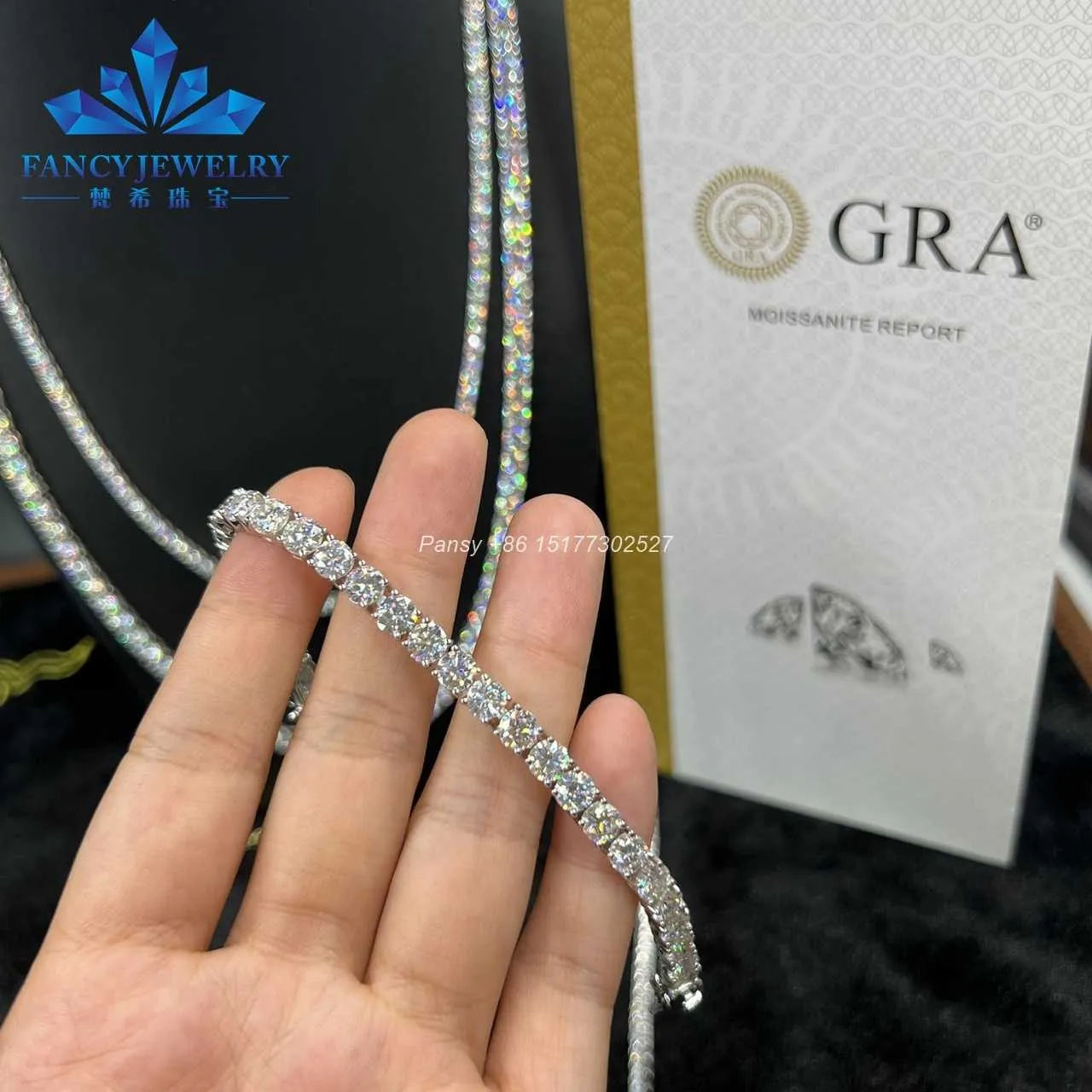 Moissanite Cluster Tennis Chain Necklace Bracelet 2mm 4mm 5mm 6mm 925 Sterling Silver Wholesale Cheap Price Bracelet For Women From Que646 64.16 DHgate.Com