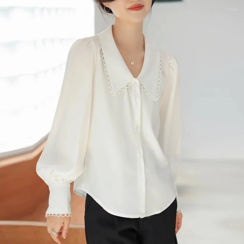 Blusas De Mujer Camisas Elegantes Para Mujer Blusa De Estilo Coreano Para Mujer Blusas De Chifon De Color Solido Con Mangas Acampanadas Para Primavera Y Verano Blusa Para Mujer De 12 9 DHgate