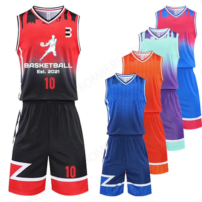 Running sets basketbaluniformen sport shorts schieten mouwloze kleding ademende jeugd set mannen 230518