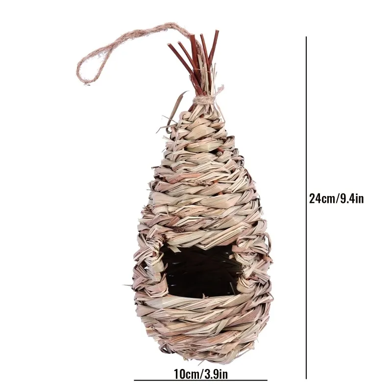 Hand Woven Natural Grass Bird Nest Shelter Hut For Small Weaver