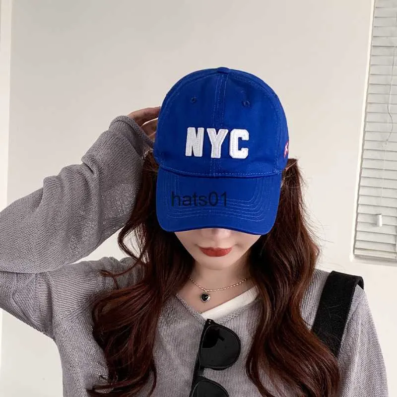 Miękka czapka baseballowa Koreańskie litery NYC Sun Visor Wide Brim Lovers Modna sport