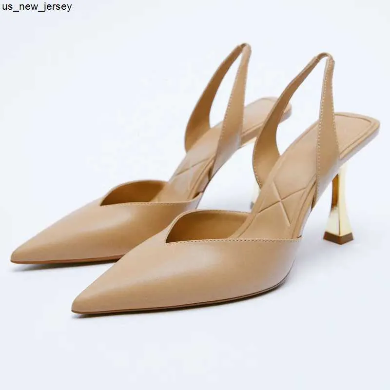 Sandales Été Nouvelles Chaussures À Talons Hauts Pour Femmes 2023 WSL TRAF ZA Couleur Nude Pointu Mode Miss Sandales Stiletto Noir Pompe Femme J230518