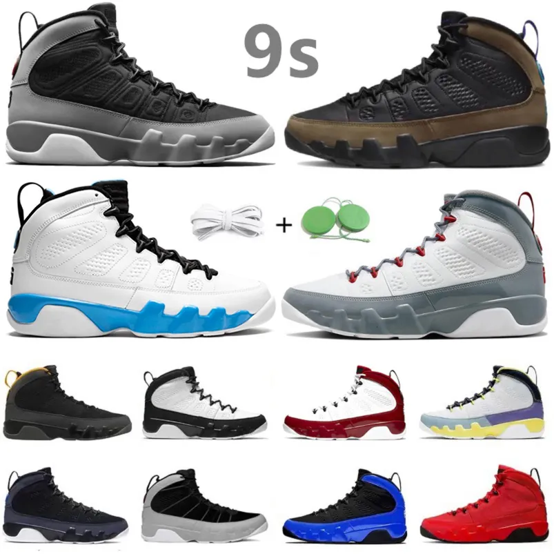 Jumpman 9 9s Men Basketball Shoes Sneaker Light Olive Fire Red Particle Grey Chile Gym Red Black White Racer University Gold Powder Blue Mens Trainers