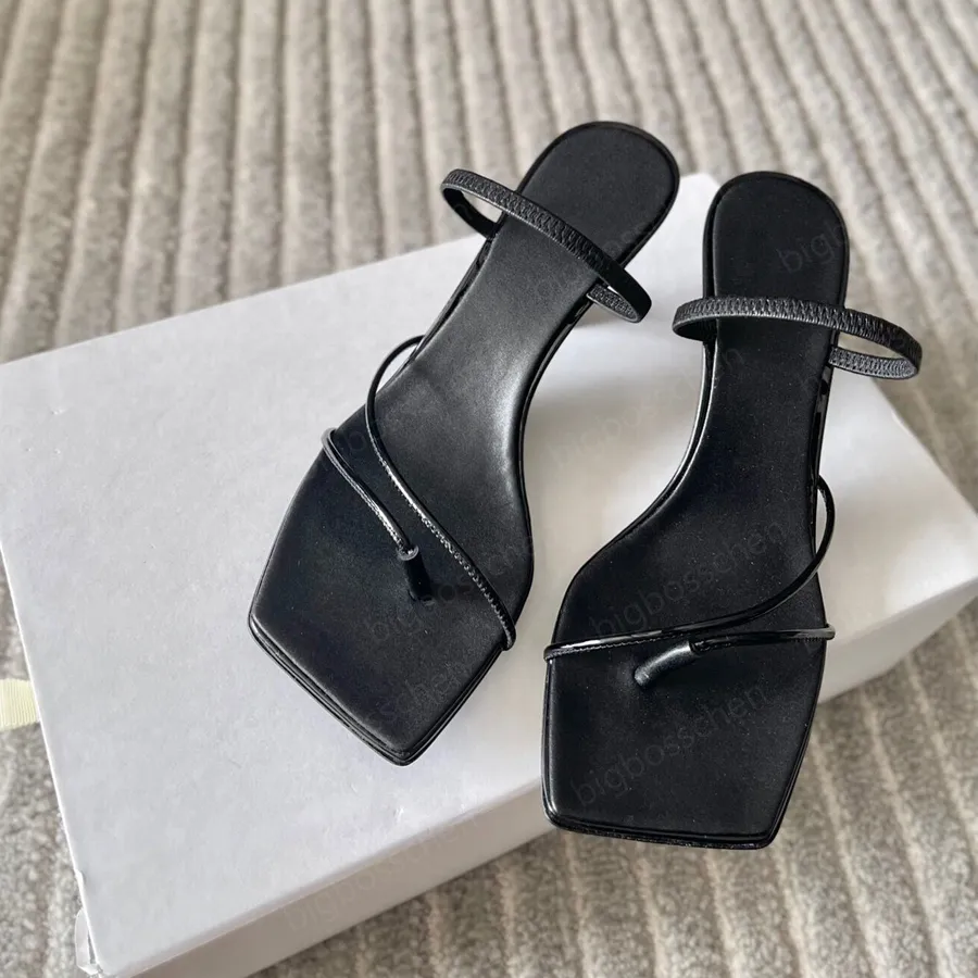 Bow Sandals Designer Rai Leather Sandals Therow Sandal Luxury Shoes High Heel Elegant Straps Kittel