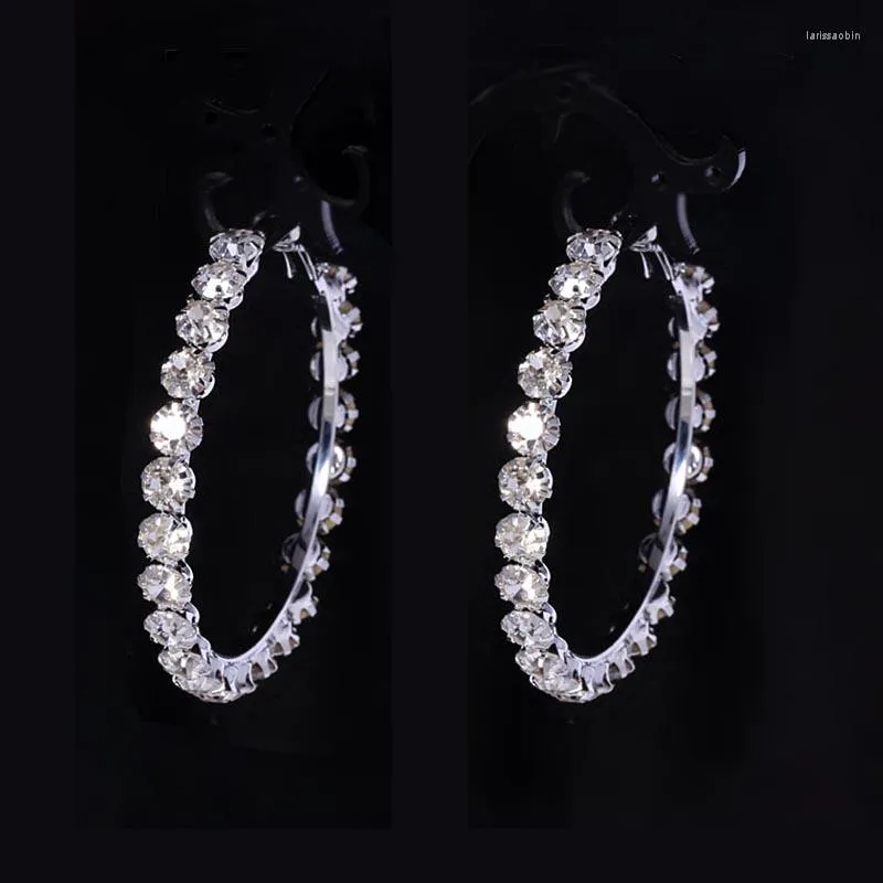 Boucles d'oreilles cerceau Freetry mode strass rond pour les femmes brillant géométrique cristal fête déclaration bijoux accessoires