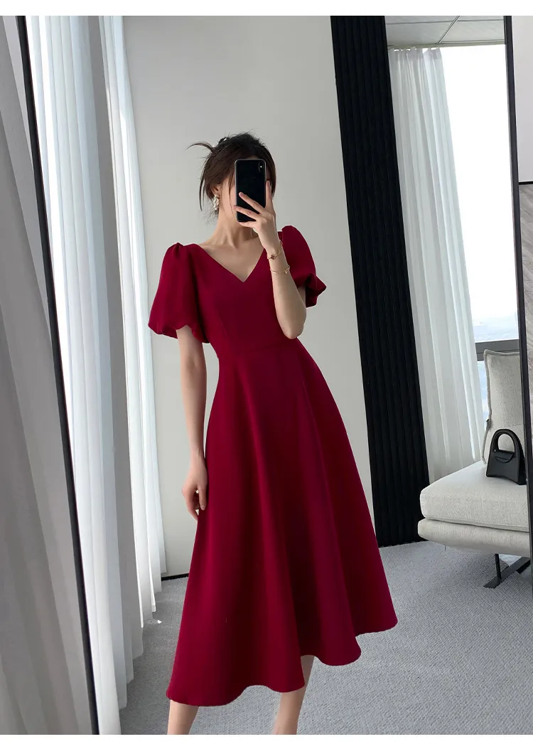red casual dress The Polka Dot Ruffle Wrap - Women's Wrap Dress, Stylish- Red - Dresses made fiber that is soft 5 Ways To Wear A