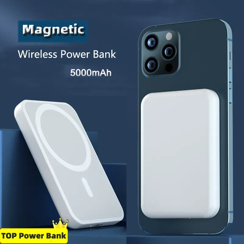 5000mahパワーバンクワイヤレス充電マグフェス充電器バッテリーパックマグ安全な磁気バッテリーケースパワーバンク