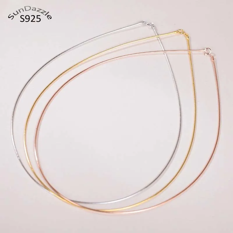 Hanger kettingen Echte echte pure solide 925 sterling zilveren ketting voor vrouwen punk rock rose goud slangenketens sieraden vrouwelijke kettingen 230518