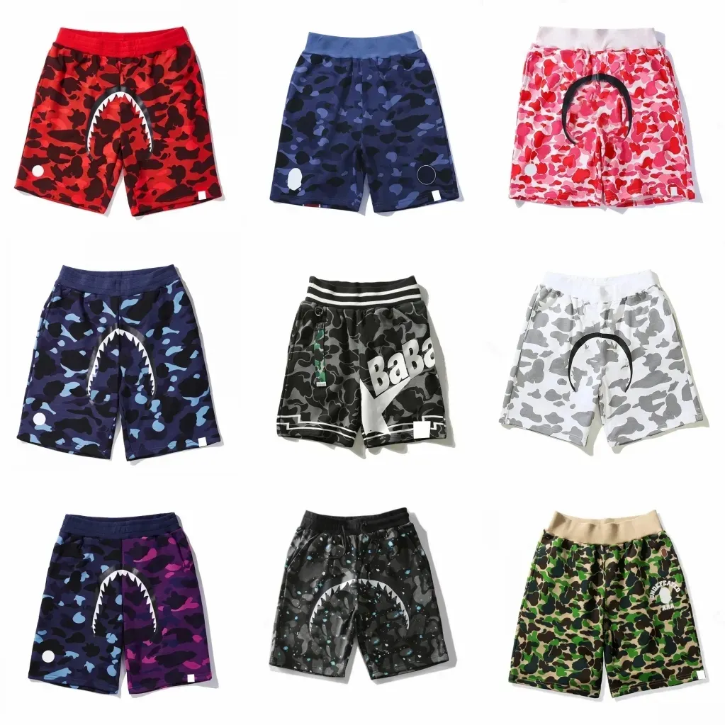 Mens and Womens bape shorts Designer Fashion Trend Fitness Shark Sports Pants Short Simple and Generous Camouflage Pattern Print Exercise Ventilation